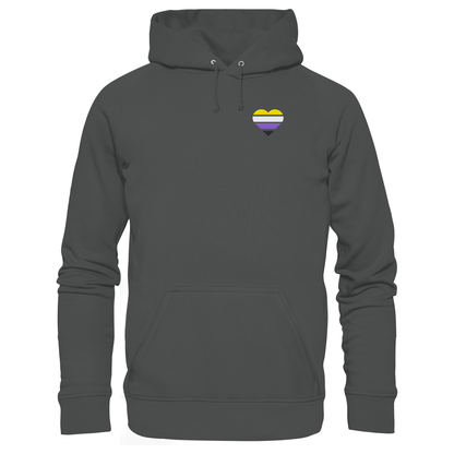 Organic Basic Hoodie mit Herz Stick - Nonbinary