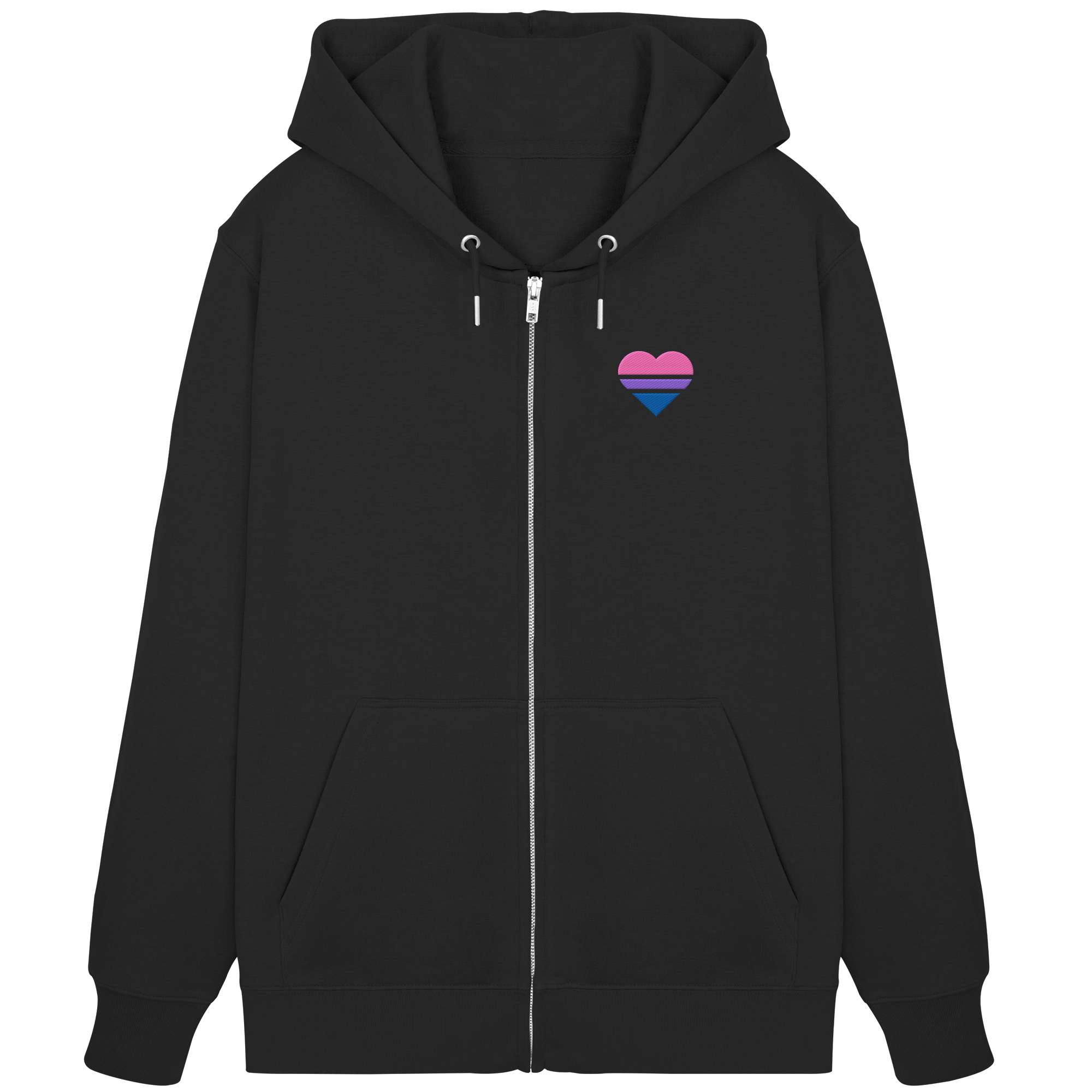 Organic Zipper - Bisexual Flag Herz Stick