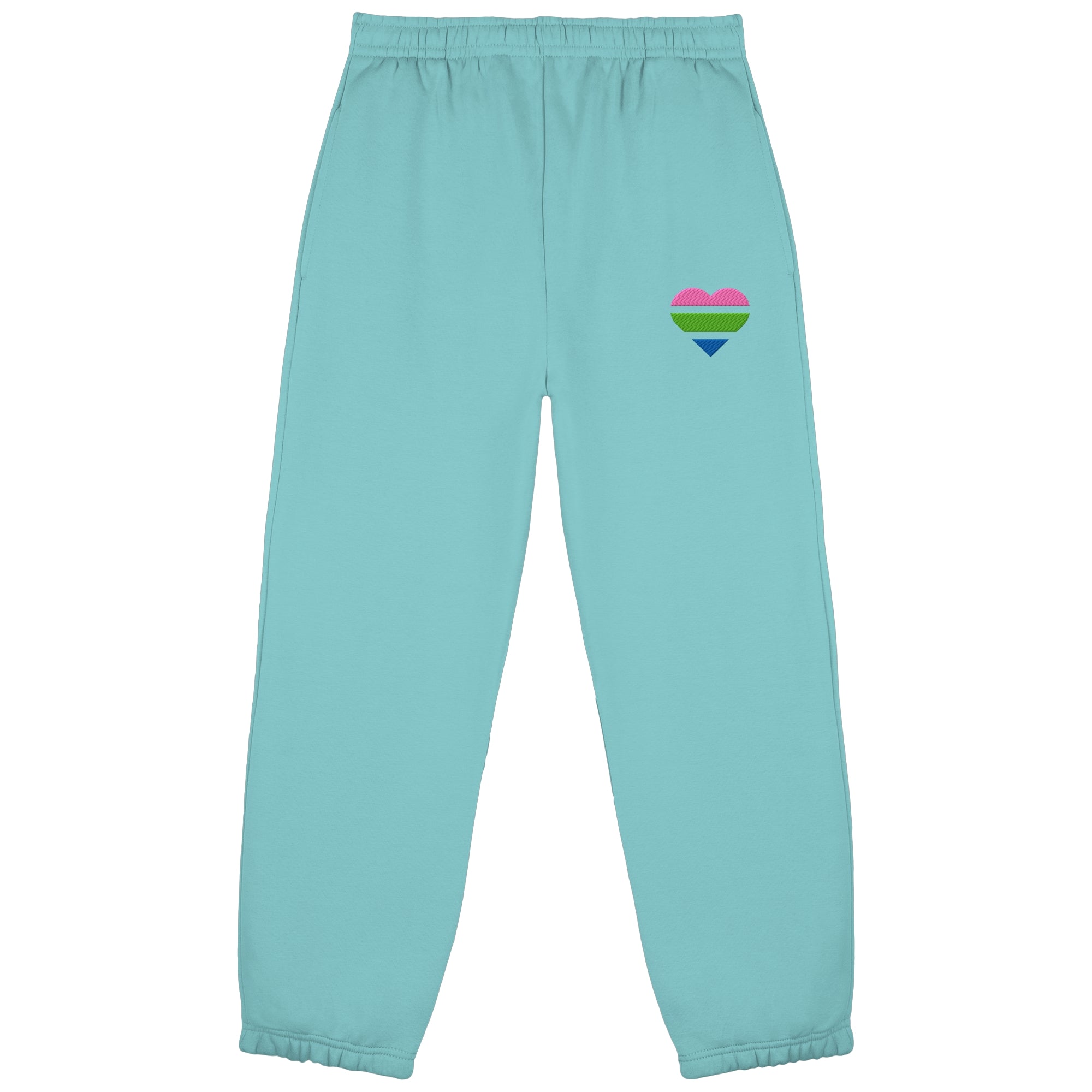 Fluffy Sweatpants - Polysexual Flag Herz Stick