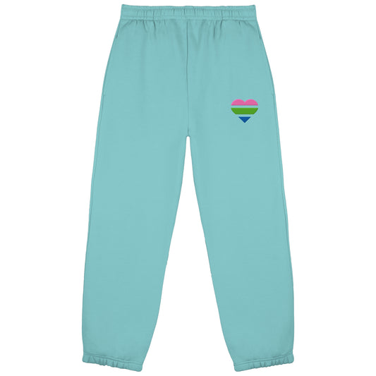 Fluffy Sweatpants - Polysexual Flag Herz Stick