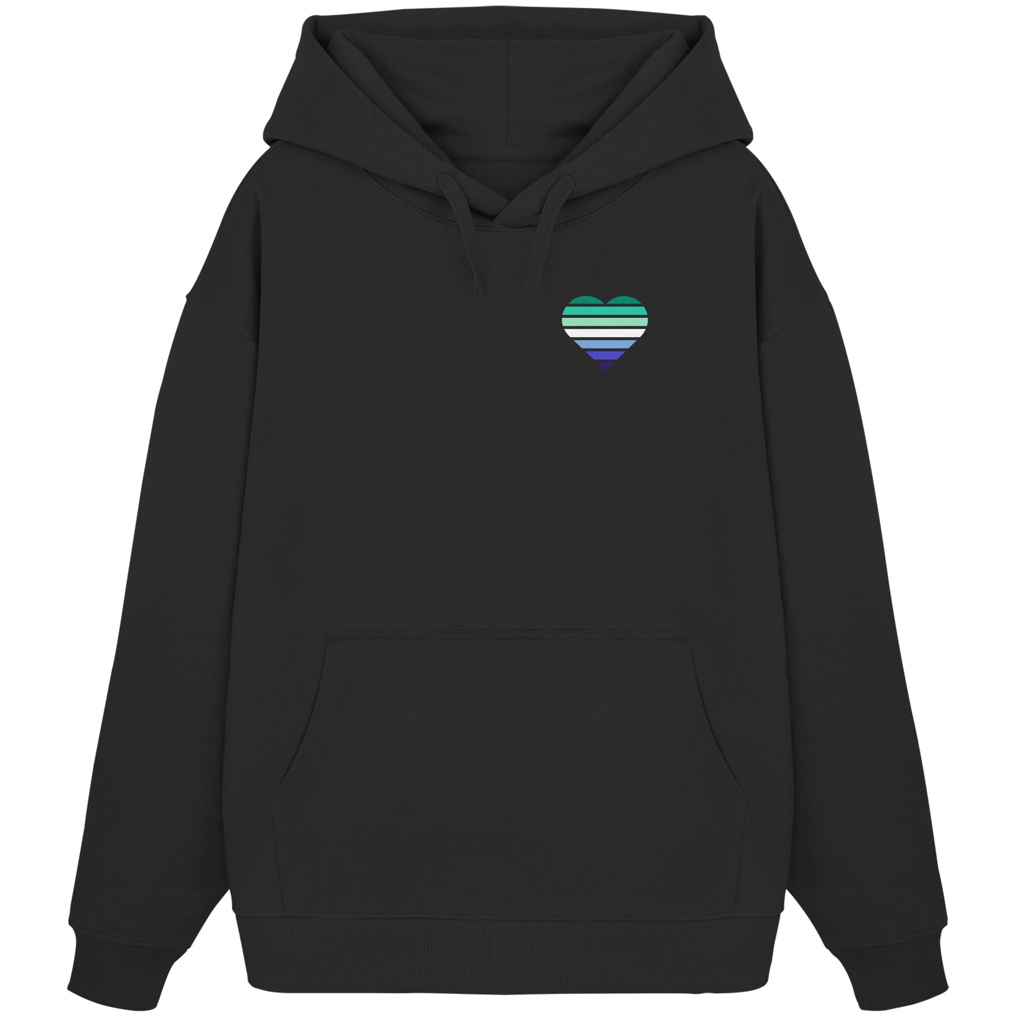 Organic Oversize Hoodie - Gay Flag Herz Print