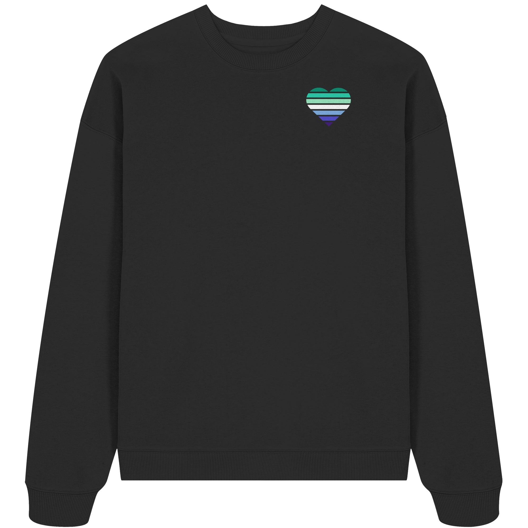 Organic Oversize Sweatshirt - Gay Flag Herz Print