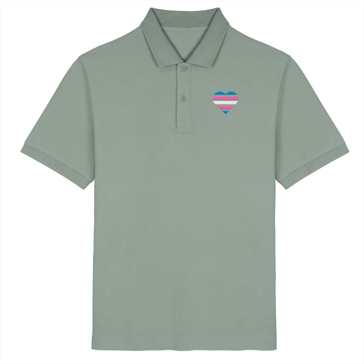 Organic Poloshirt mit Herz Stick - Trans