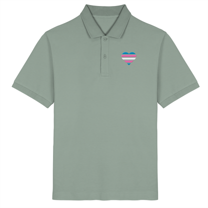 Organic Poloshirt mit Herz Stick - Trans