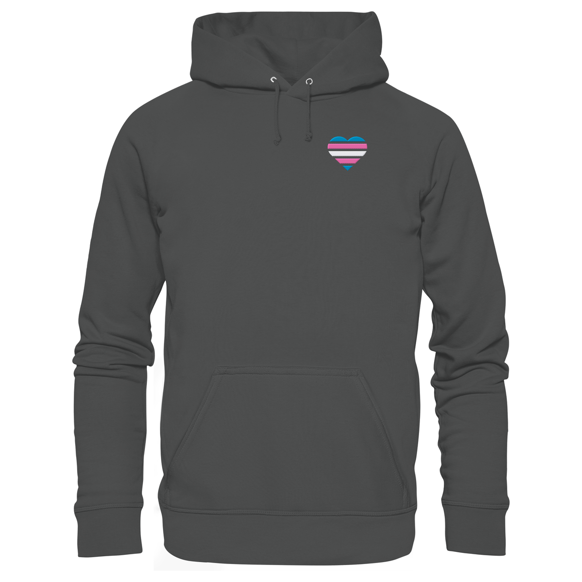 Organic Basic Hoodie mit Herz Stick - Trans