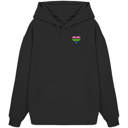 Organic Oversize Hoodie mit Herz Stick - Polysexual