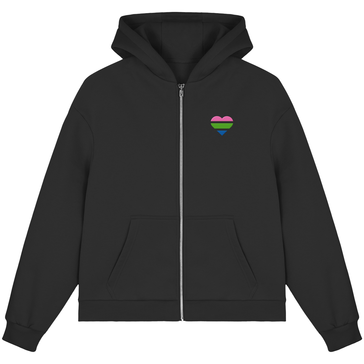 Fluffy Boxcut Zipper mit Herz Stick - Polysexual