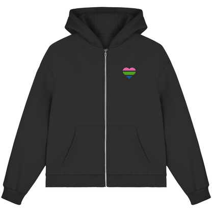 Fluffy Boxcut Zipper mit Herz Stick - Polysexual