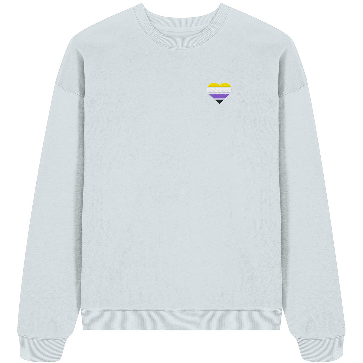 Organic Oversize Sweatshirt mit Herz Stick - Nonbinary