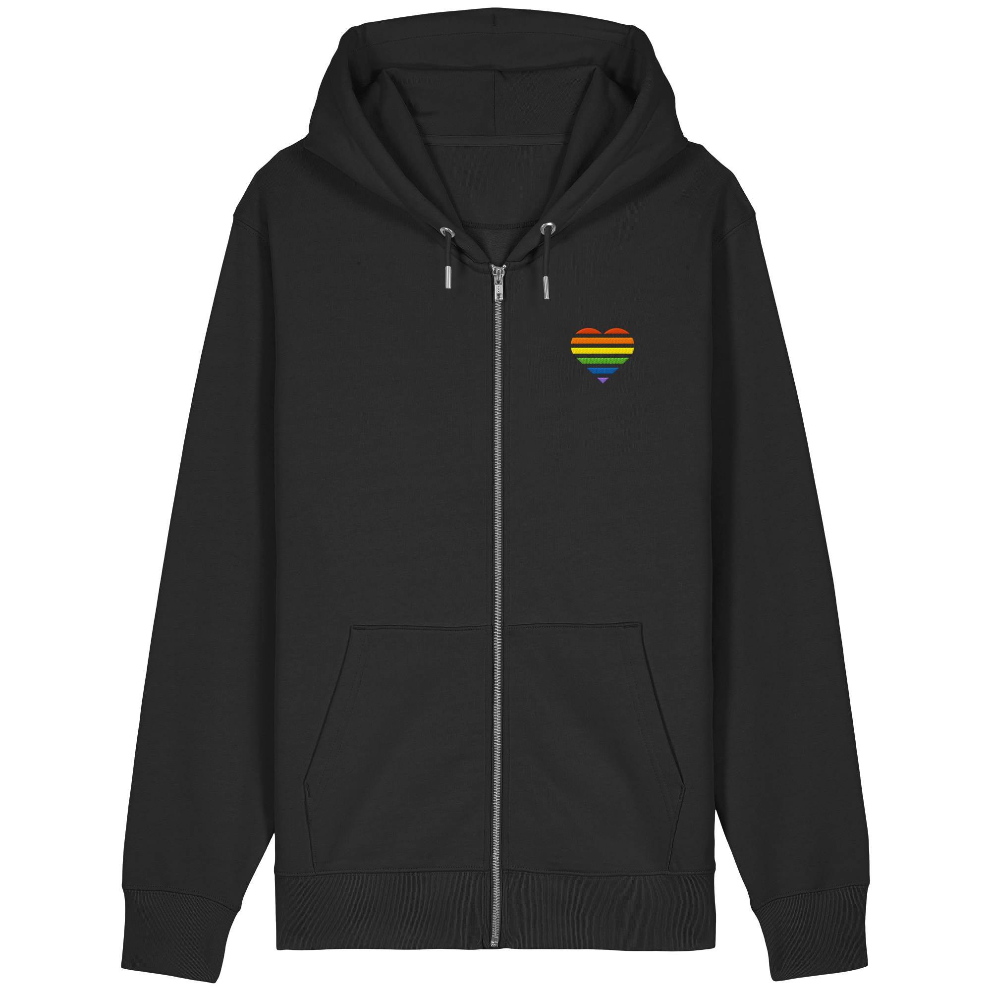 Organic Relaxed Zipper - Pride Flag Herz Stick