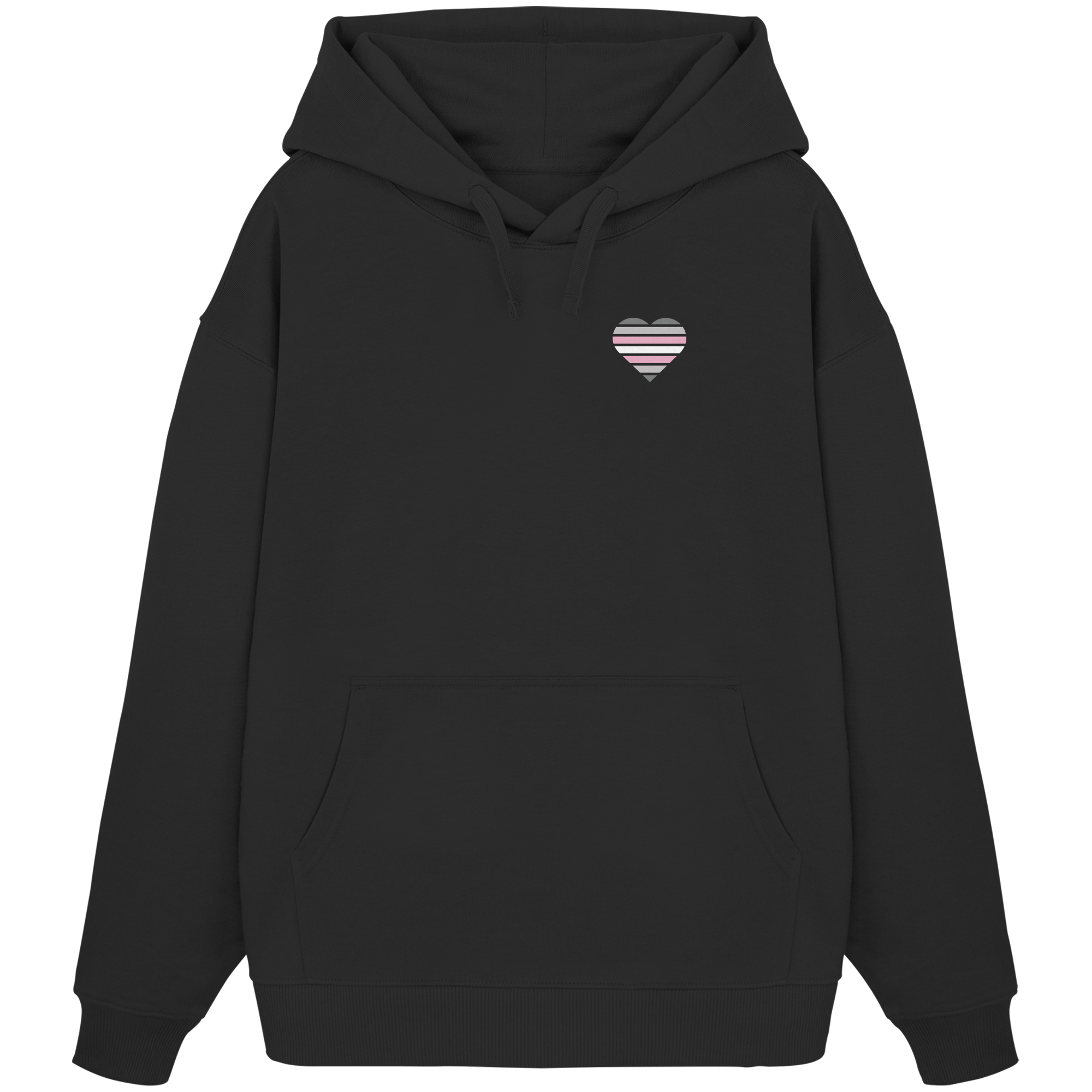Organic Oversize Hoodie - Demigirl Flag Herz Print