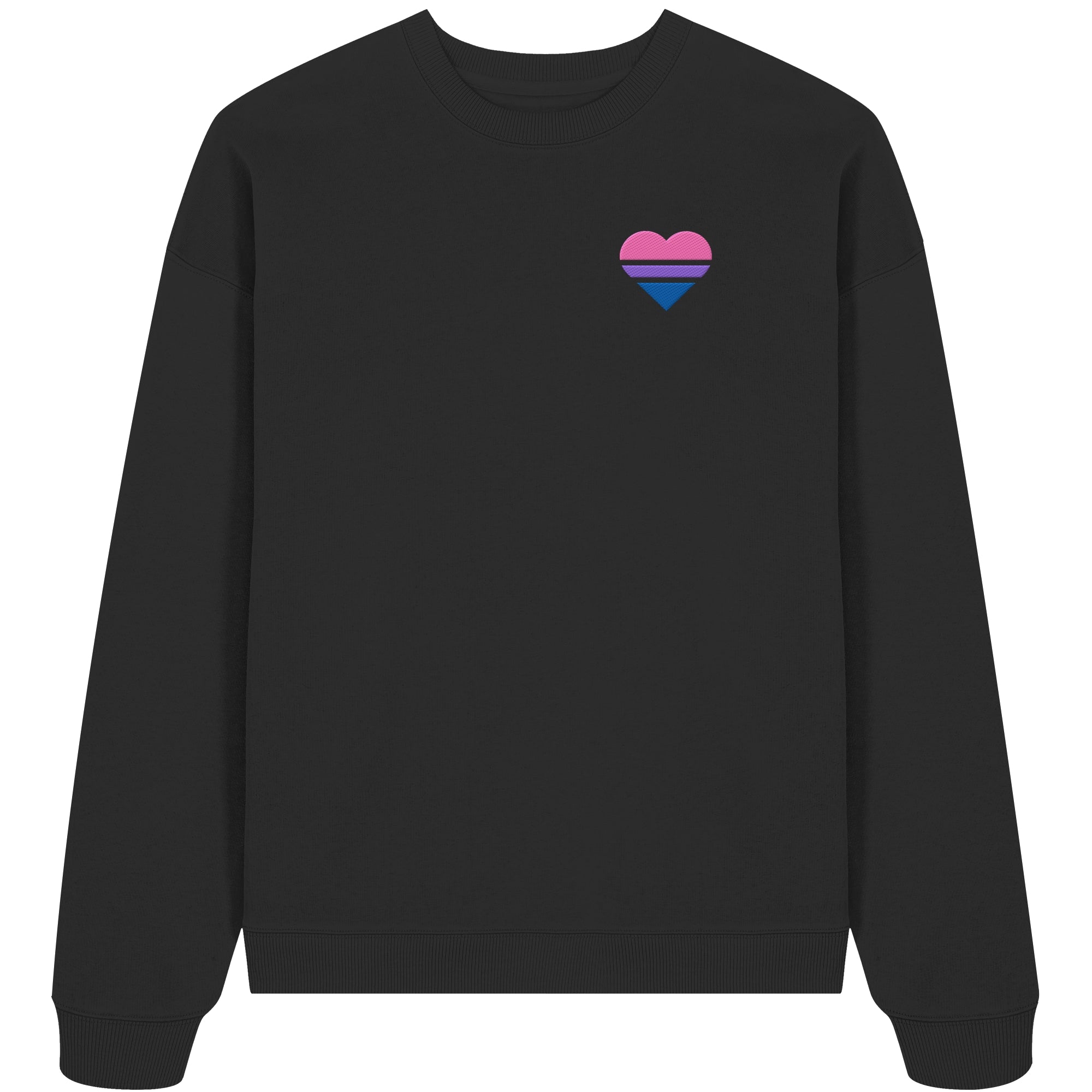 Organic Oversize Sweatshirt - Bisexual Flag Herz Stick