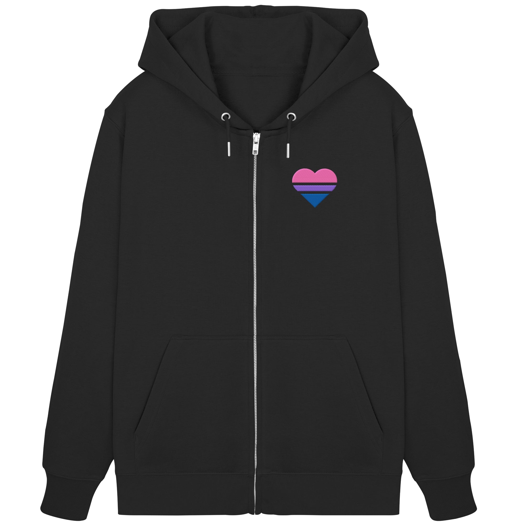 Organic Zipper - Bisexual Flag Herz Stick