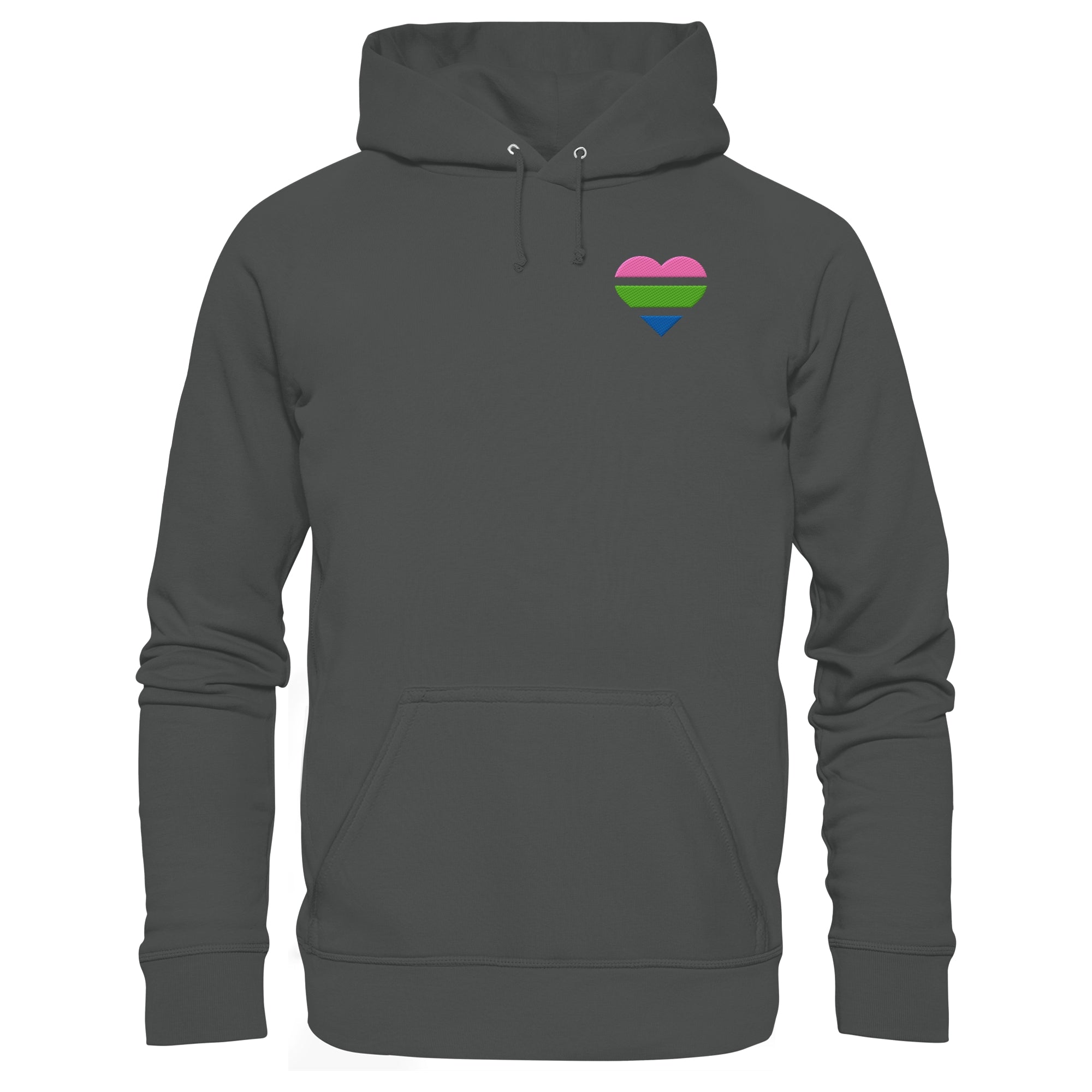 Organic Basic Hoodie - Polysexual Flag Herz Stick