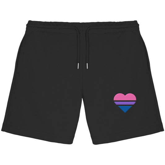 Organic Jogger Shorts - Bisexual Flag Herz Stick