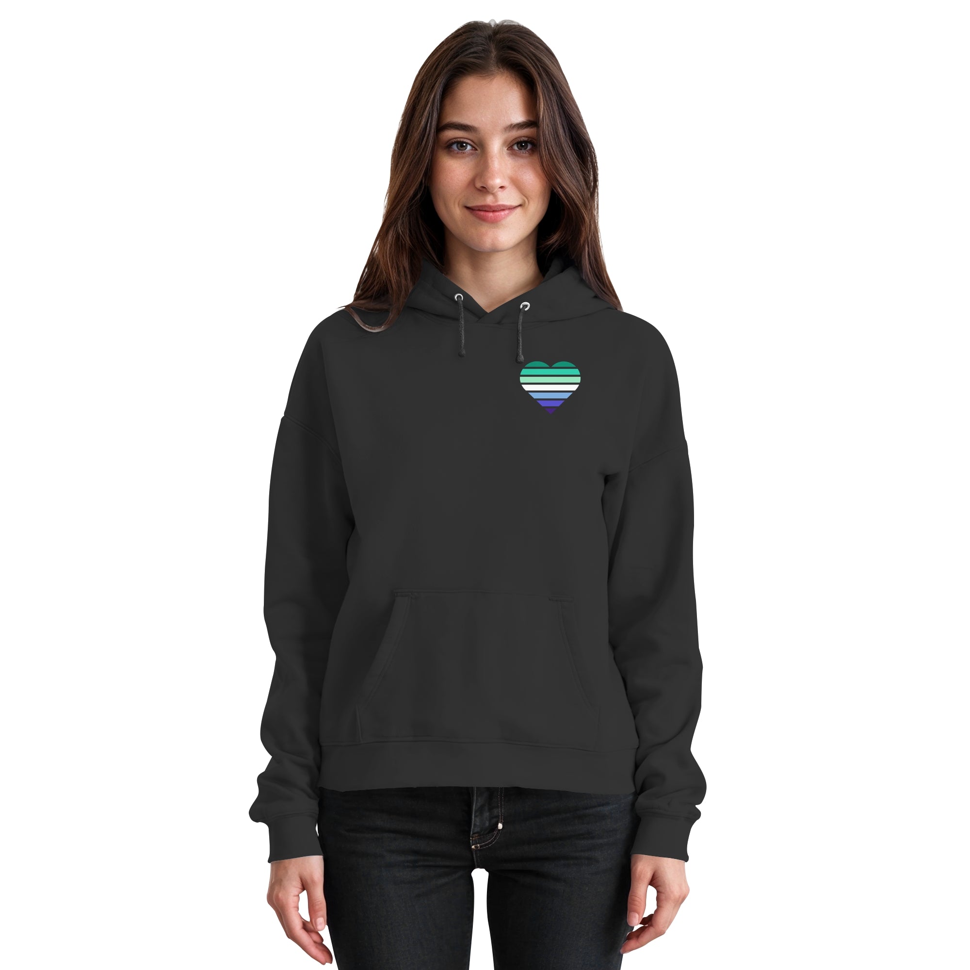 Basic Hoodie - Gay Flag Herz Print