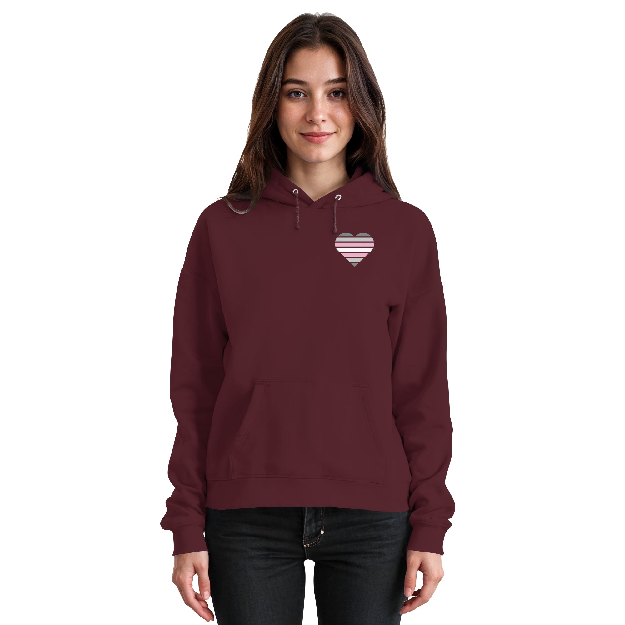 Basic Hoodie - Demigirl Flag Herz Print