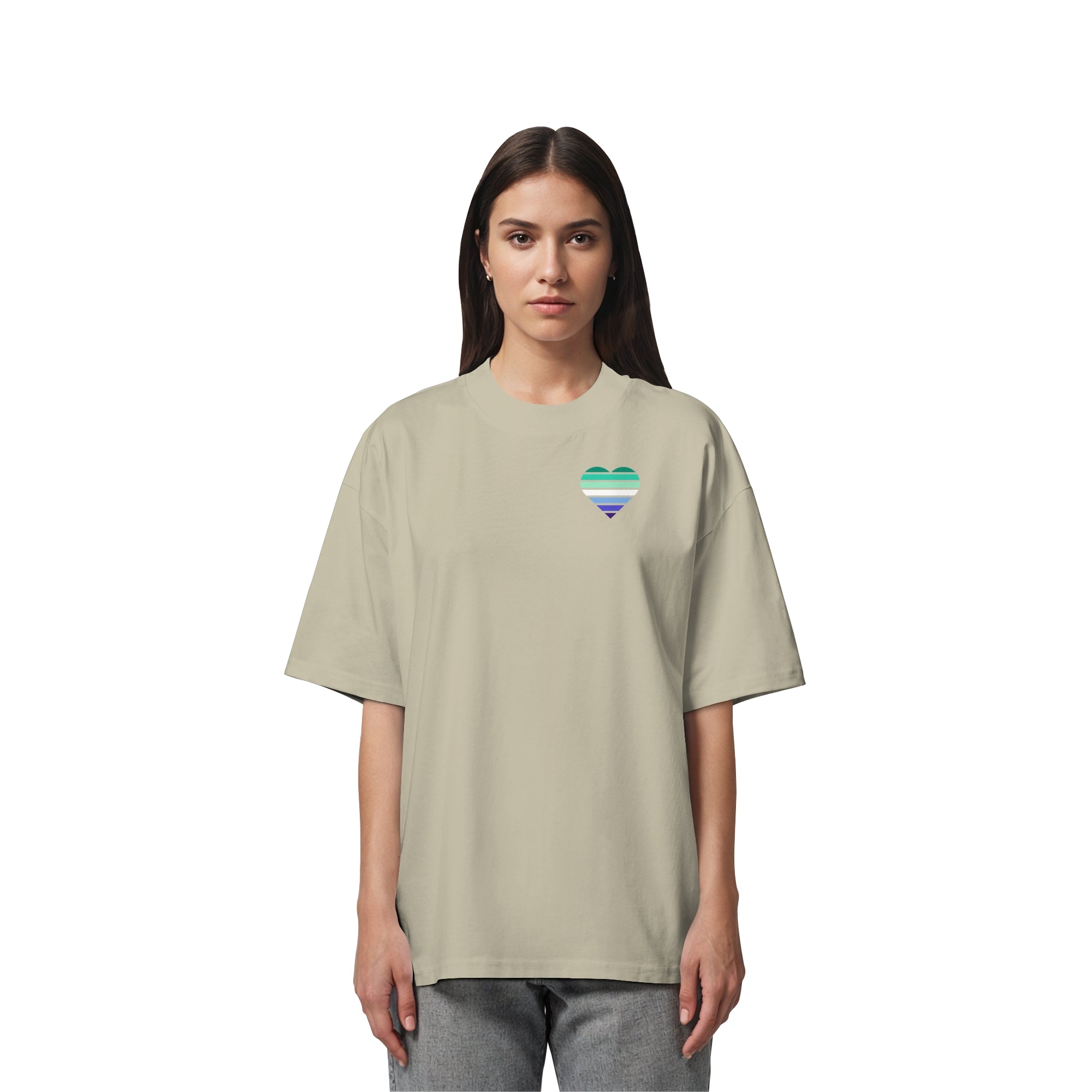 Organic Oversize Shirt - Gay Flag Herz Print