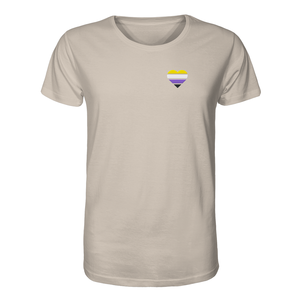 Organic Shirt mit Herz Stick - Nonbinary