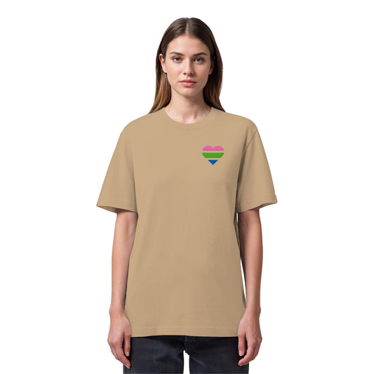 Organic Heavy Shirt - Polysexual Flag Herz Stick