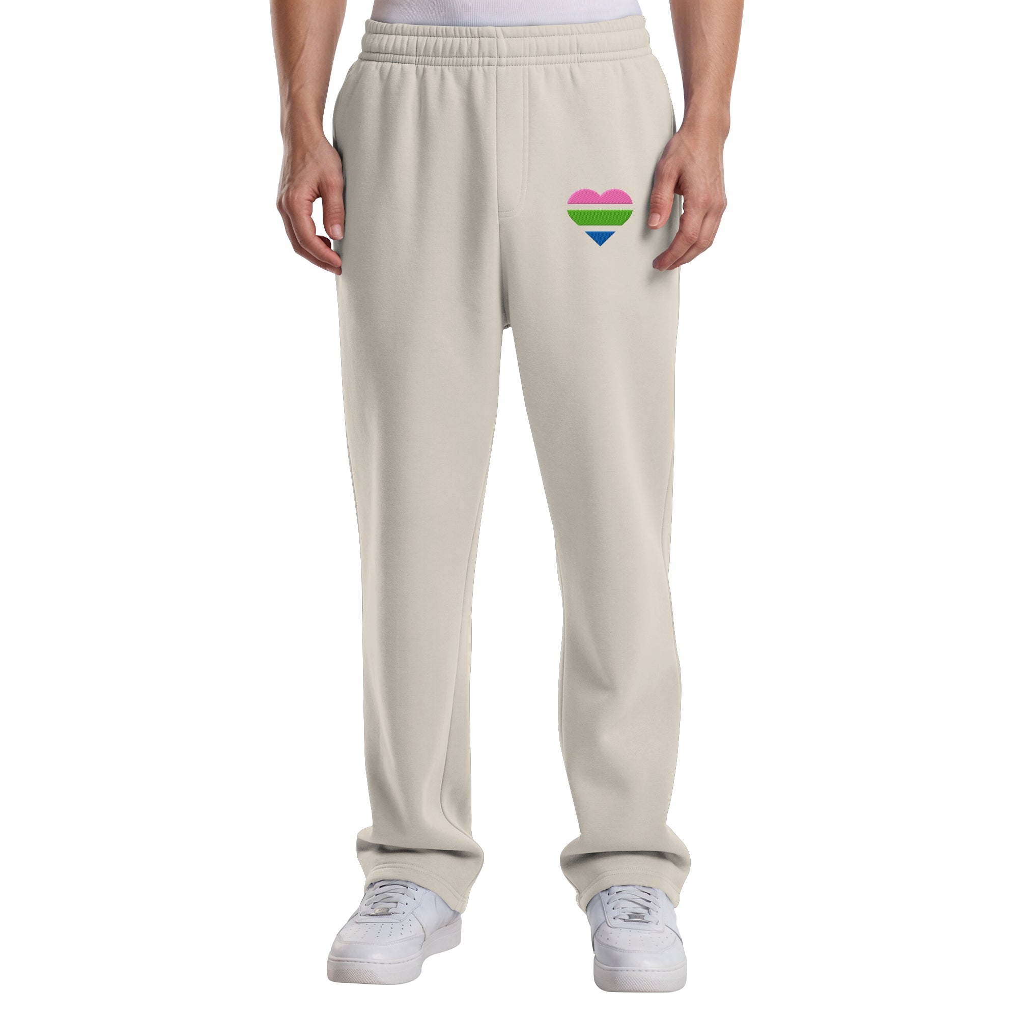 Fluffy Track Sweatpants - Polysexual Flag Herz Stick