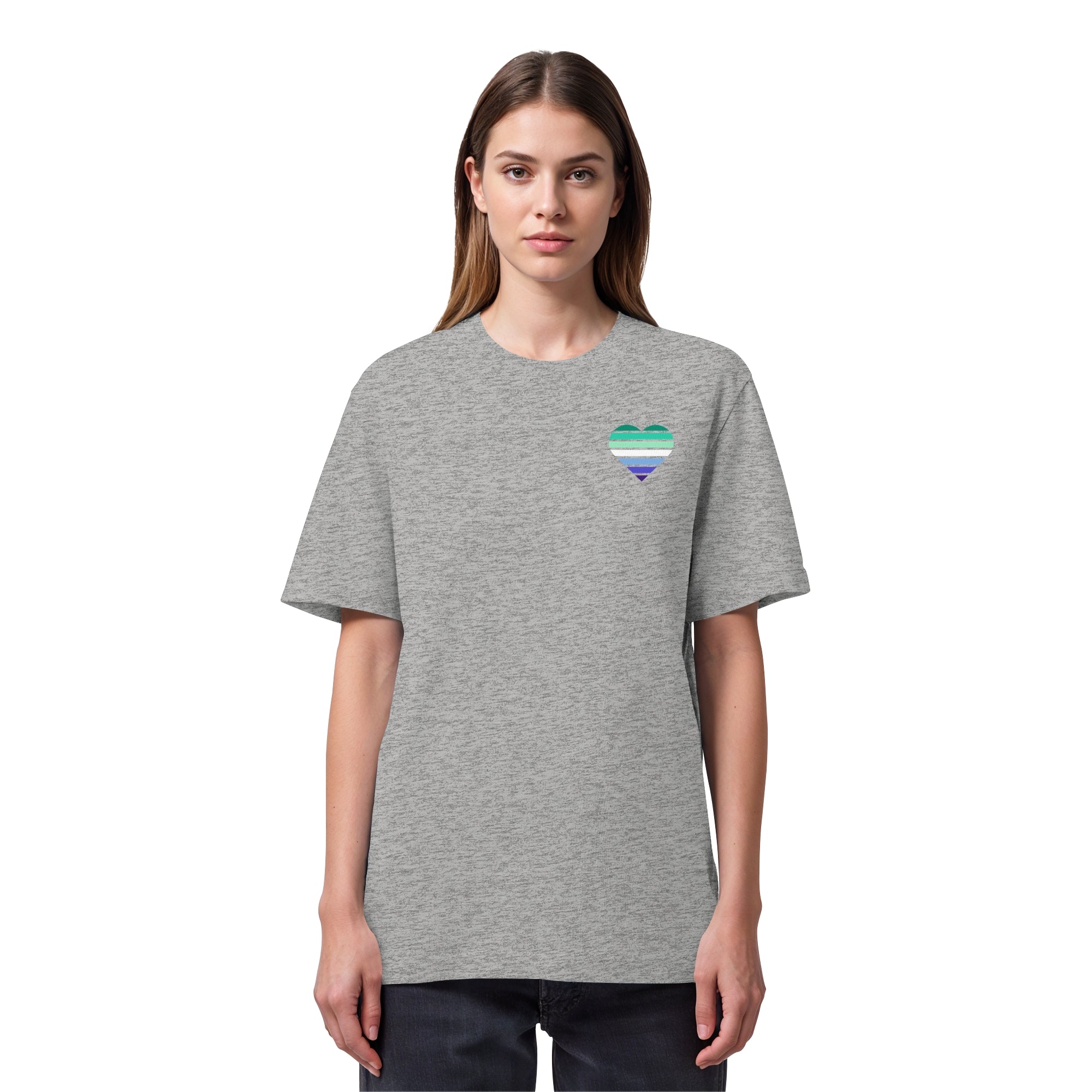Organic Heavy Shirt - Gay Flag Herz Print