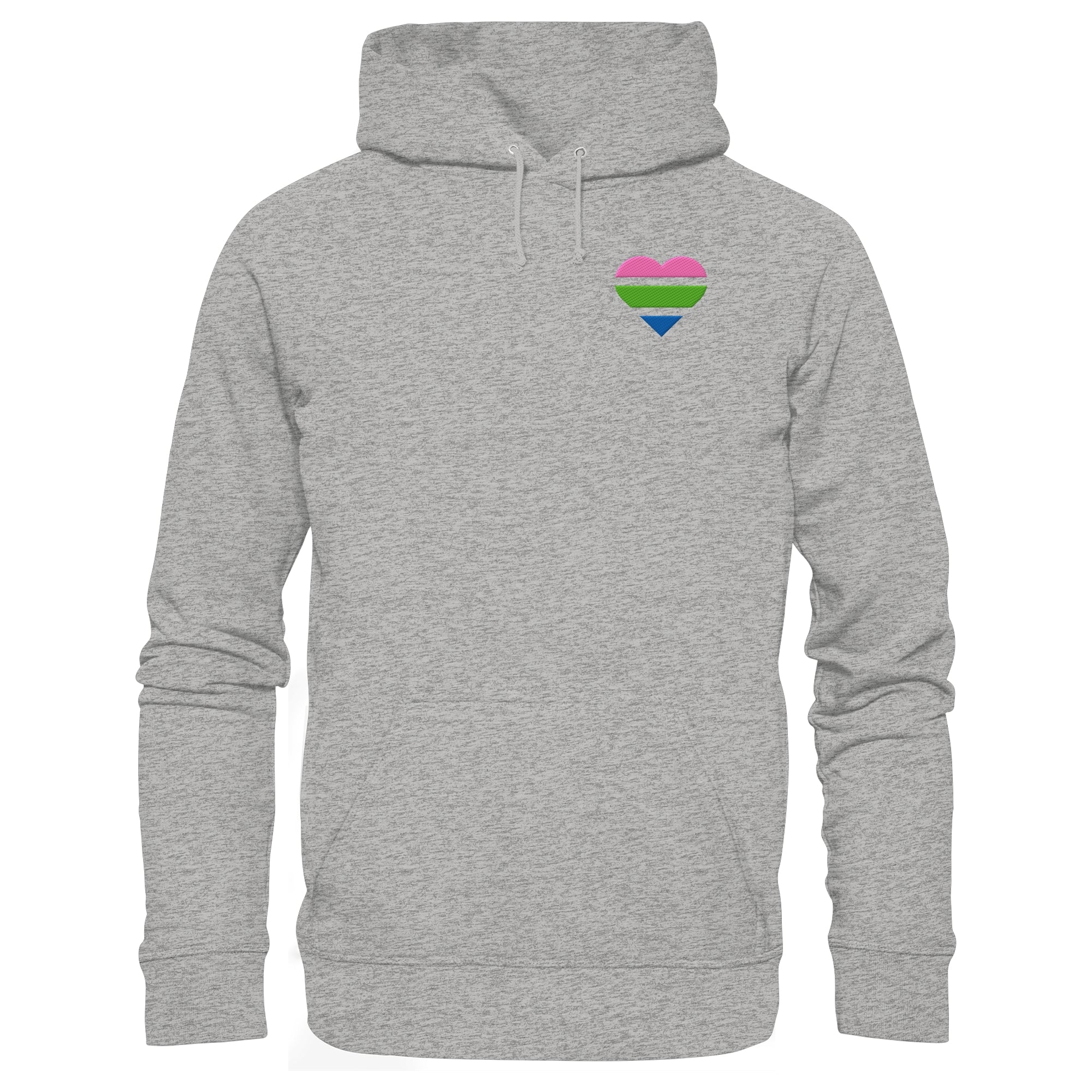 Organic Basic Hoodie - Polysexual Flag Herz Stick