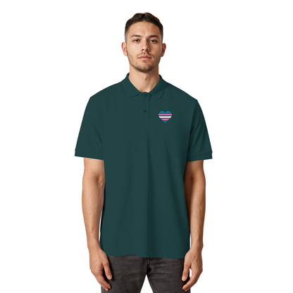 Organic Poloshirt mit Herz Stick - Trans