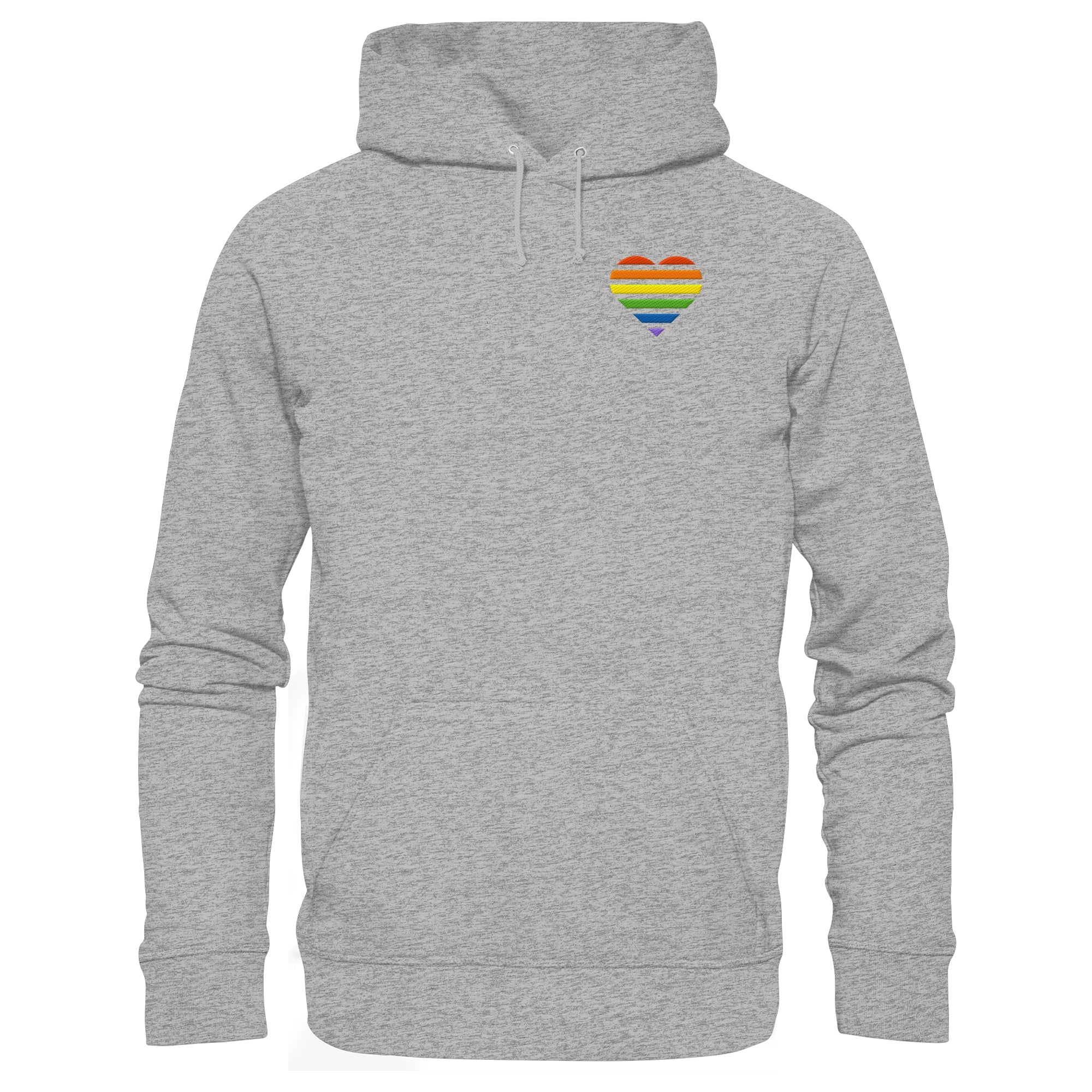 Organic Basic Hoodie - Pride Flag Herz Stick