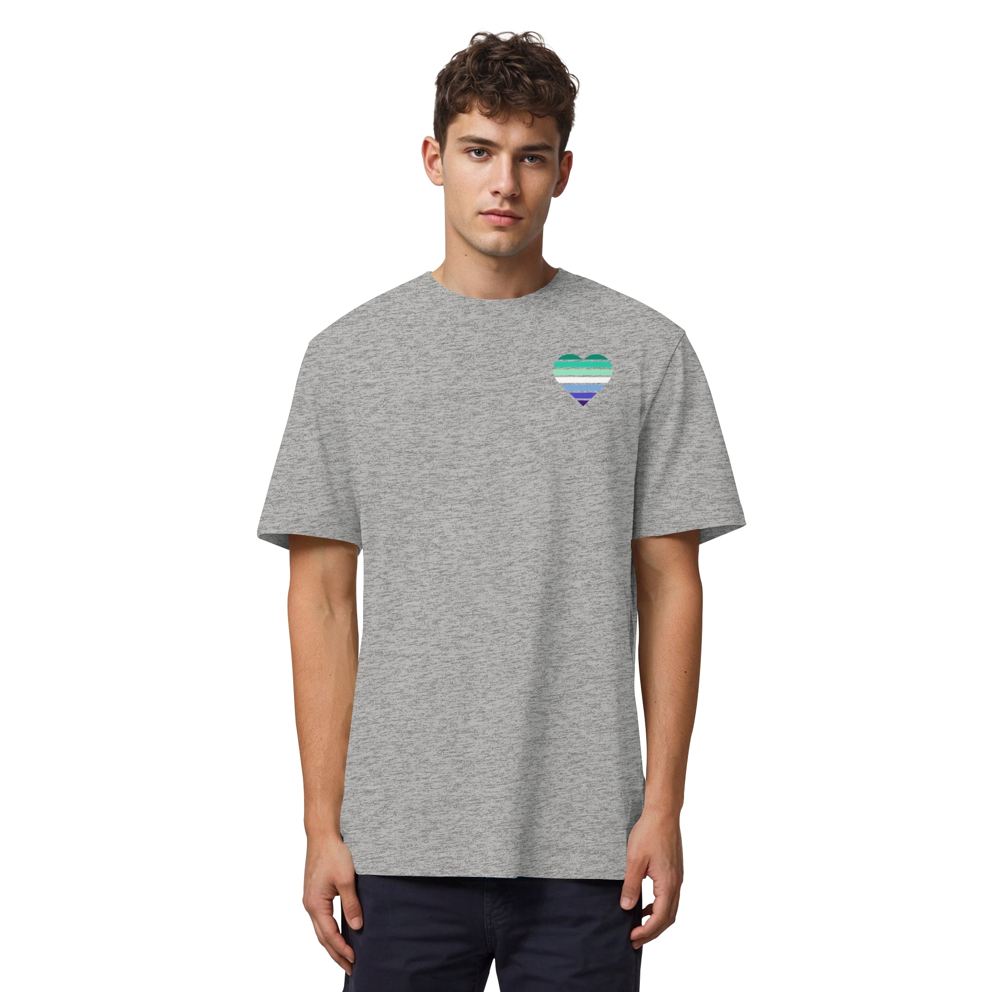 Organic Heavy Shirt - Gay Flag Herz Print