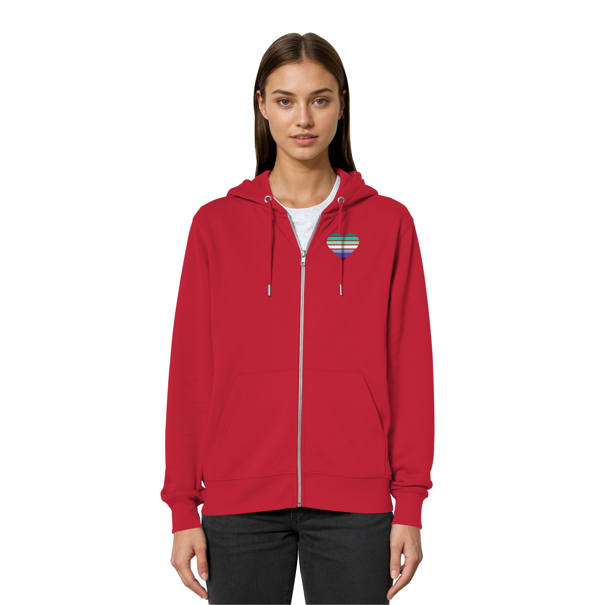 Organic Relaxed Zipper - Gay Flag Herz Print