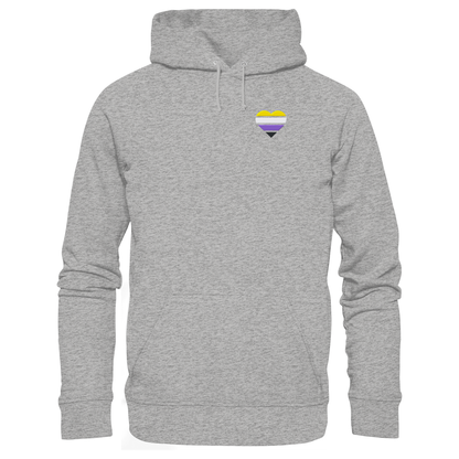 Organic Basic Hoodie mit Herz Stick - Nonbinary