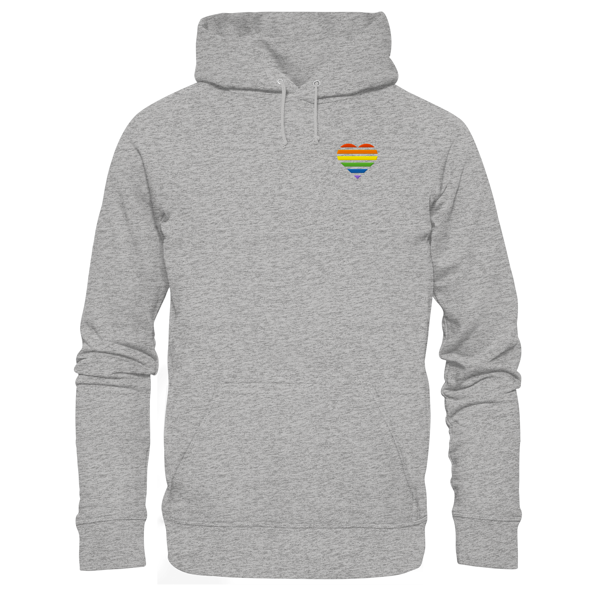 Organic Basic Hoodie - Pride Flag Herz Stick