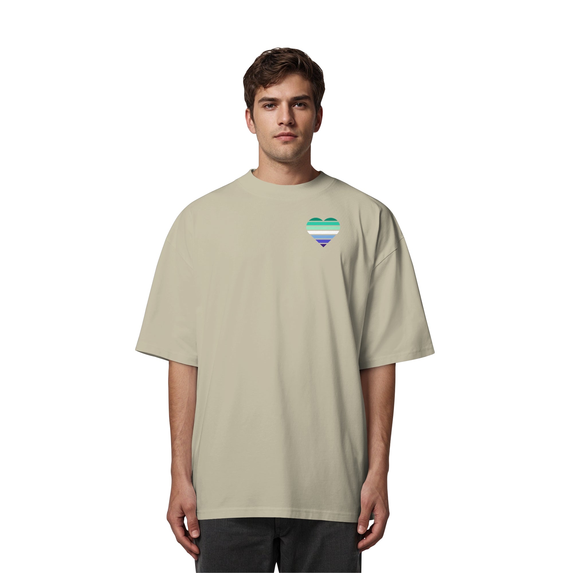Organic Oversize Shirt - Gay Flag Herz Print