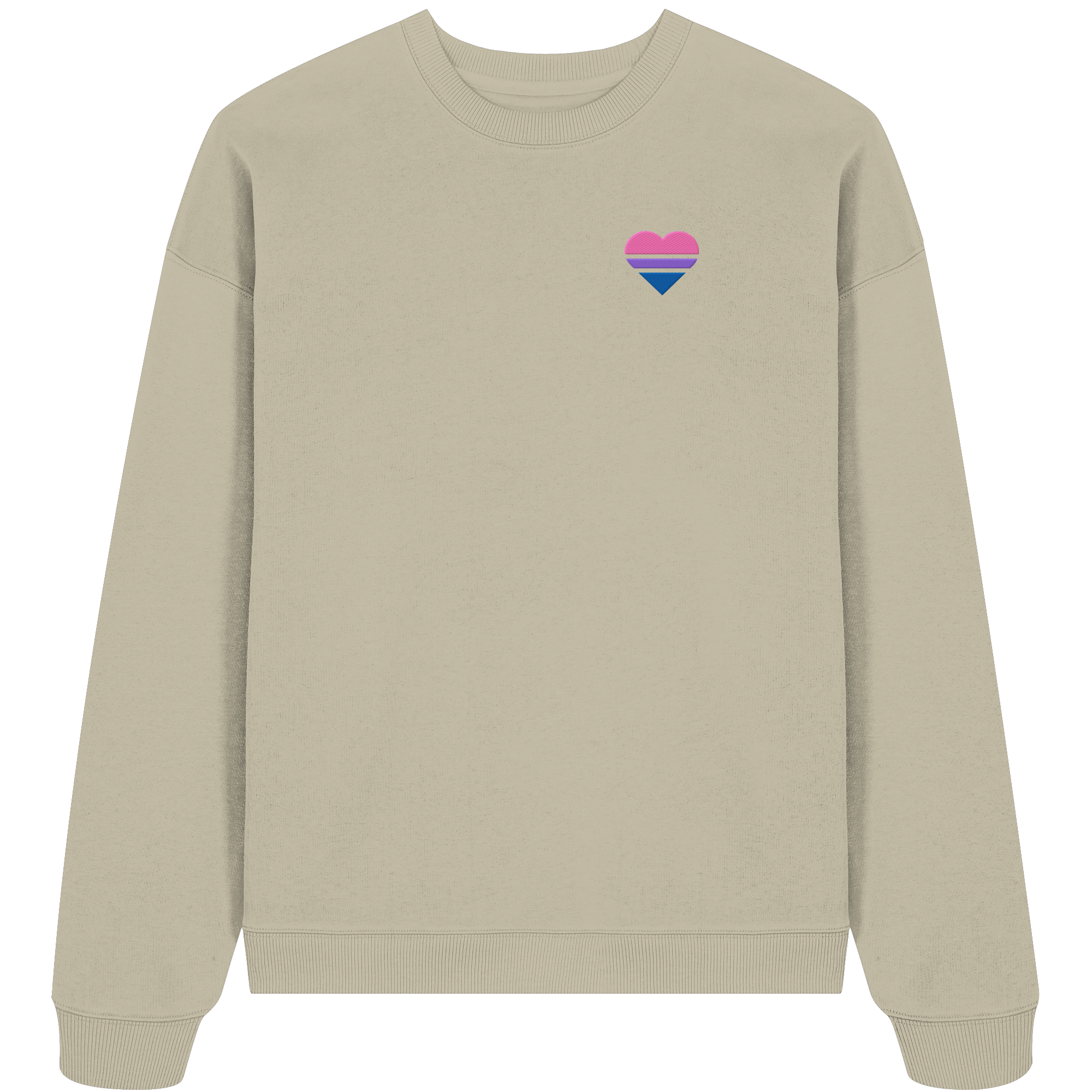 Organic Oversize Sweatshirt - Bisexual Flag Herz Stick