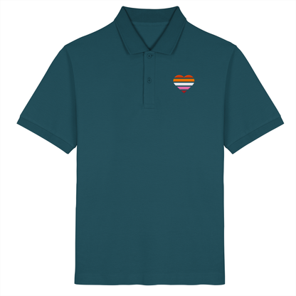 Organic Poloshirt mit Herz Stick - Lesbian