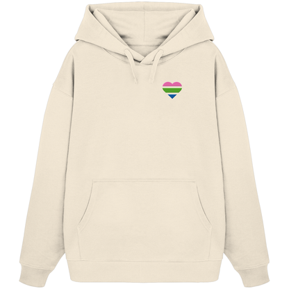 Organic Oversize Hoodie mit Herz Stick - Polysexual
