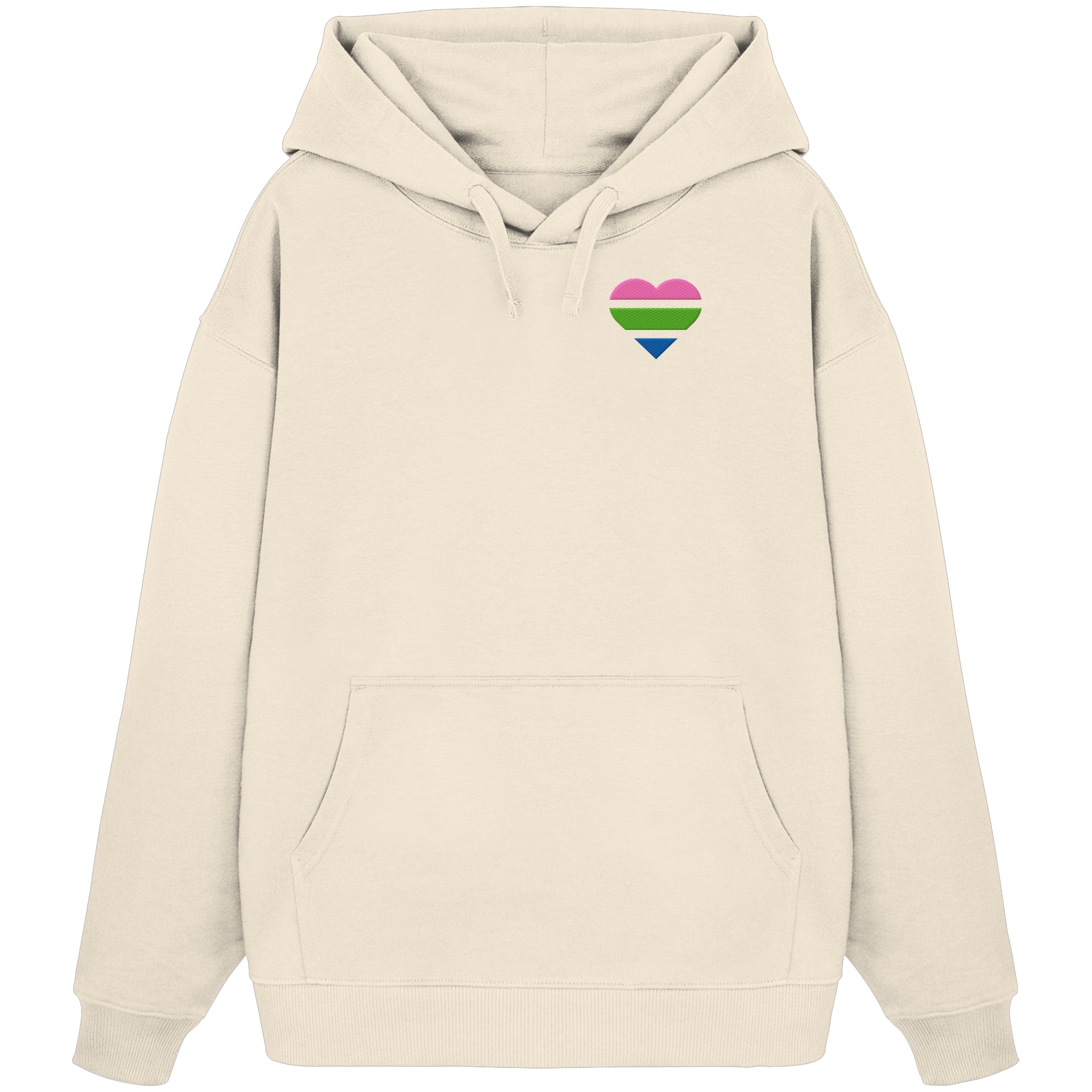 Organic Oversize Hoodie - Polysexual Flag Herz Stick