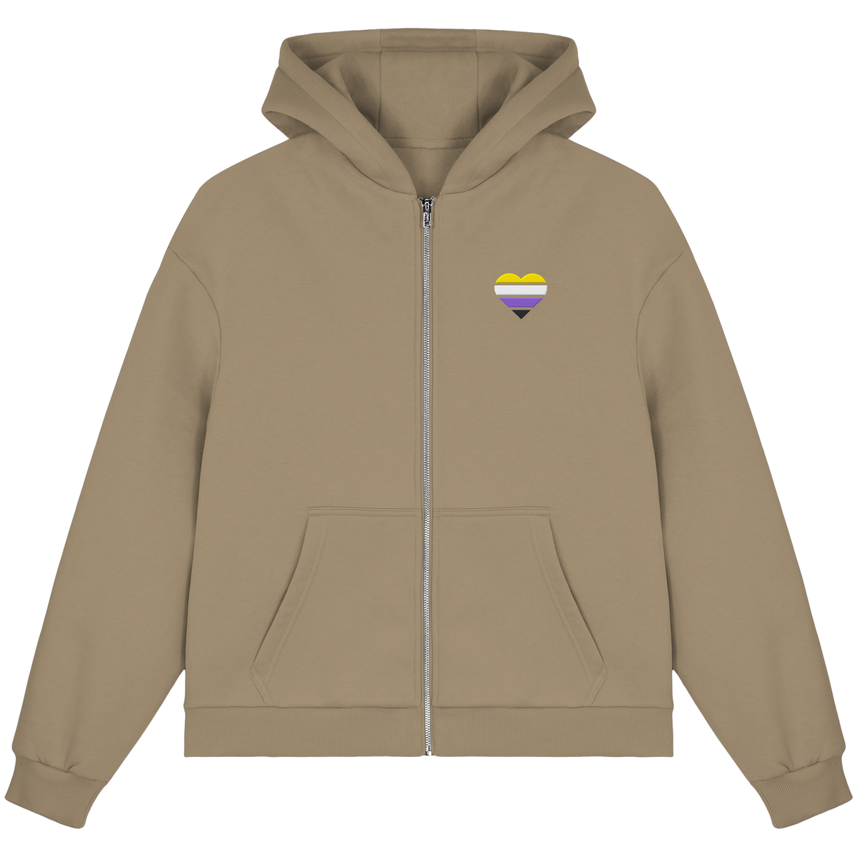 Fluffy Boxcut Zipper mit Herz Stick - Nonbinary