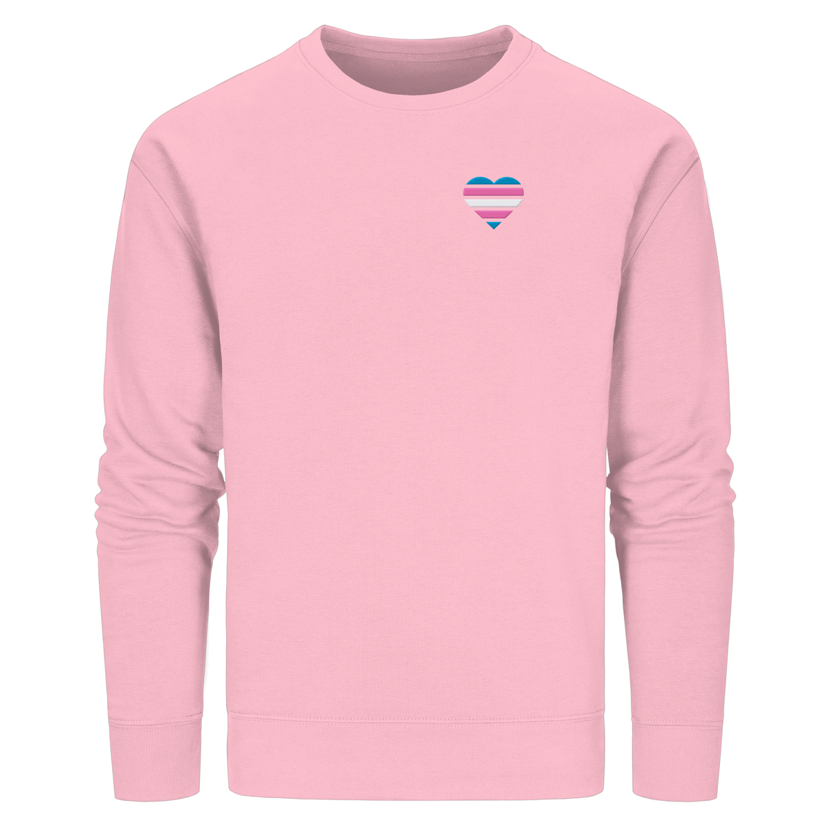 Organic Basic Sweatshirt mit Herz Stick - Trans