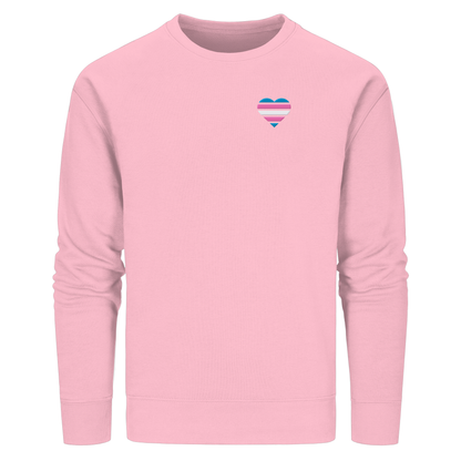 Organic Basic Sweatshirt mit Herz Stick - Trans