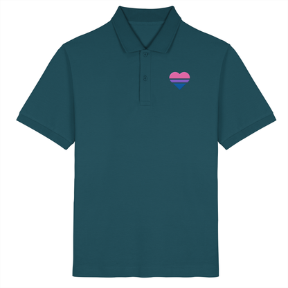 Organic Poloshirt mit Herz Stick - Bisexual
