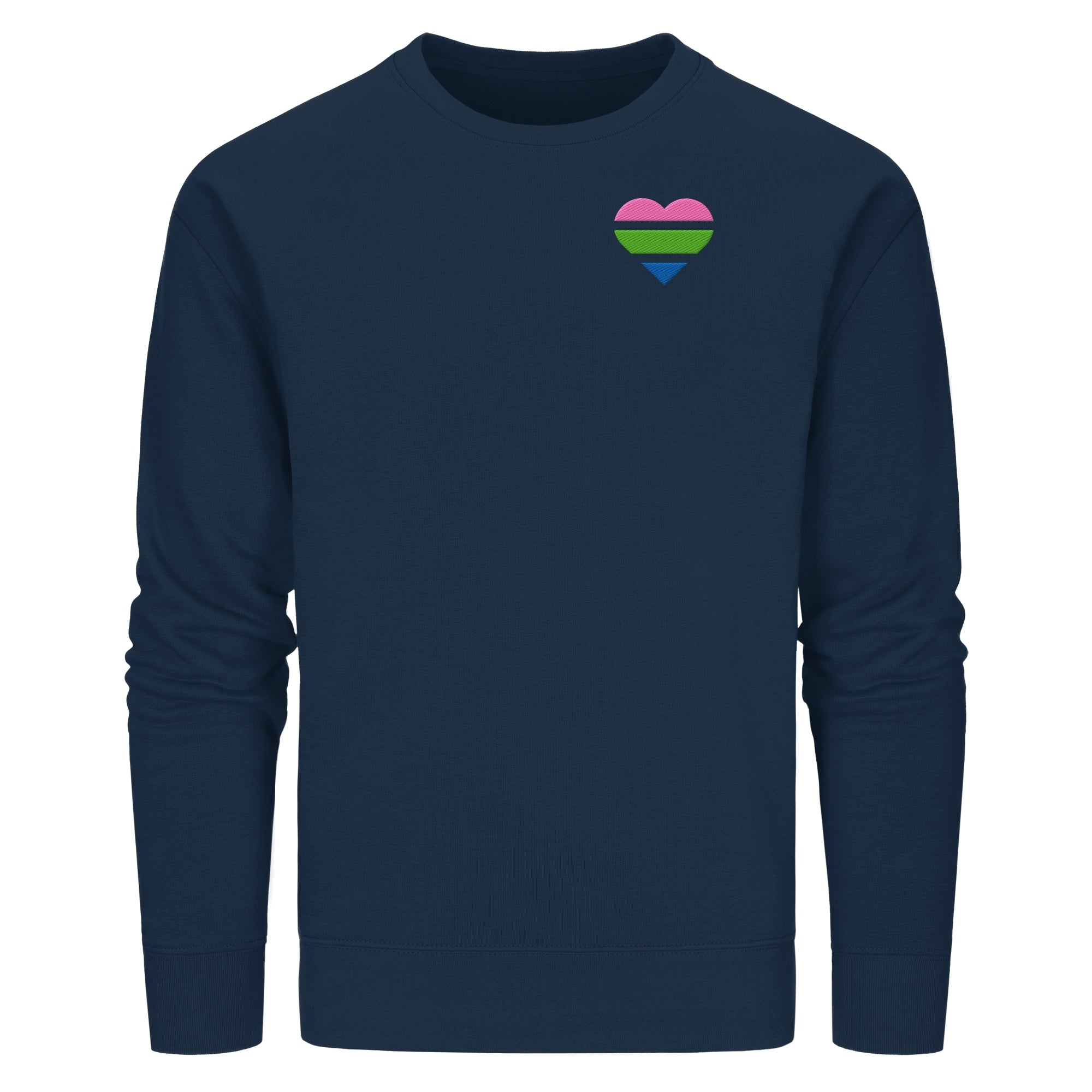Organic Basic Sweatshirt - Polysexual Flag Herz Stick