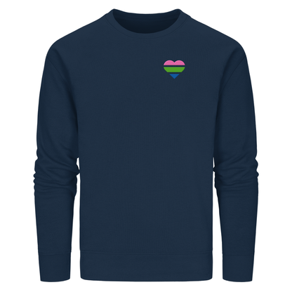 Organic Basic Sweatshirt mit Herz Stick - Polysexual