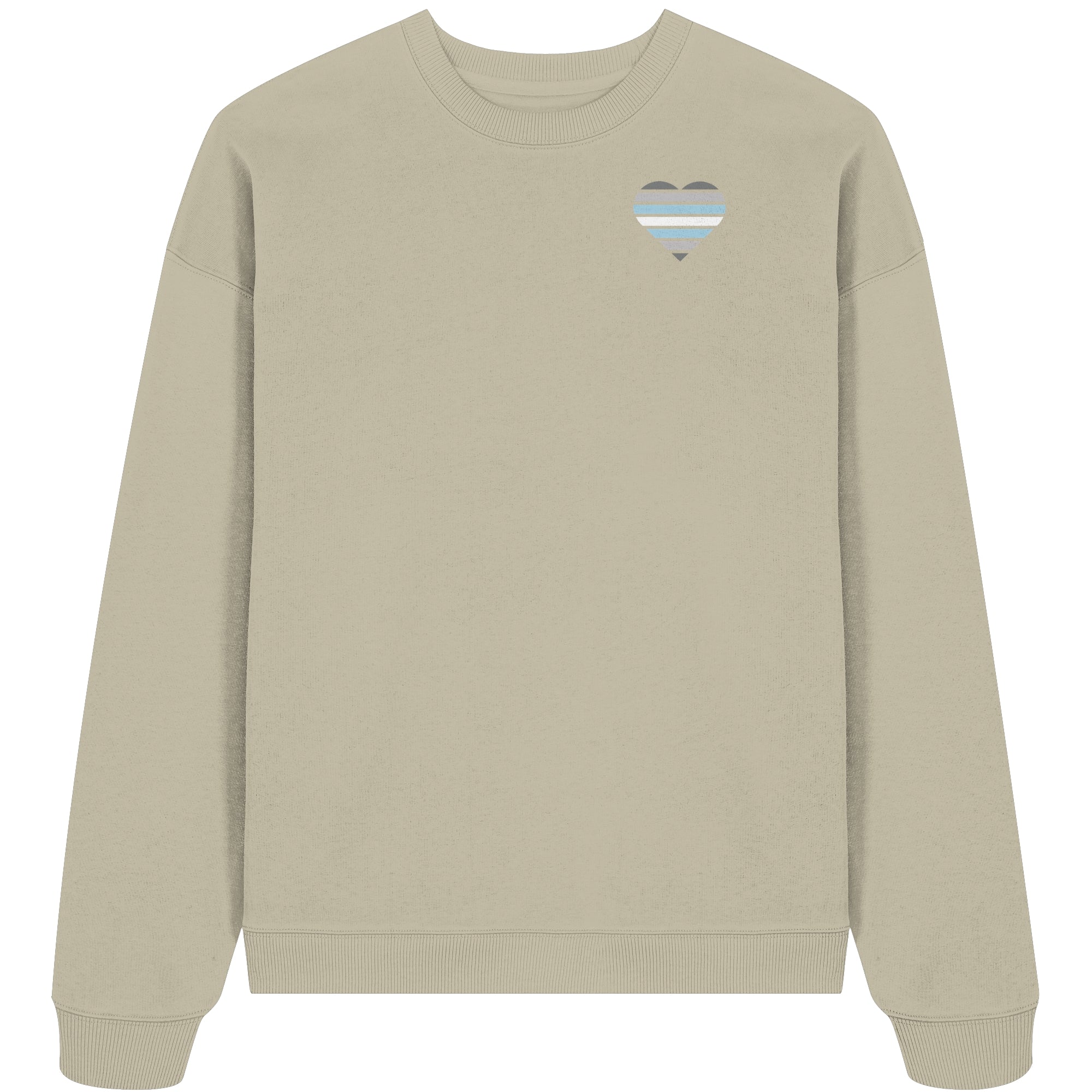 Organic Oversize Sweatshirt - Demiboy Flag Herz Print