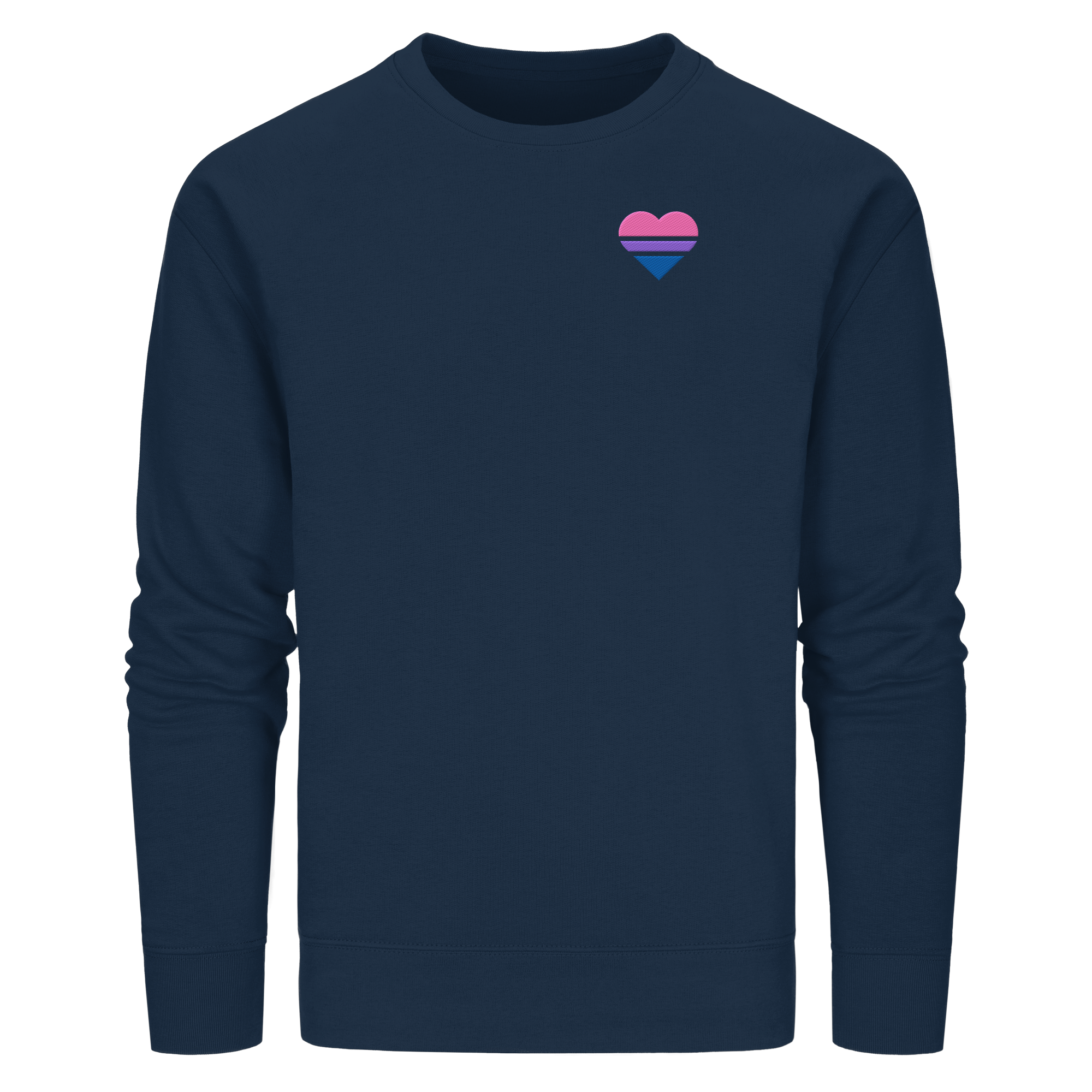 Organic Basic Sweatshirt - Bisexual Flag Herz Stick