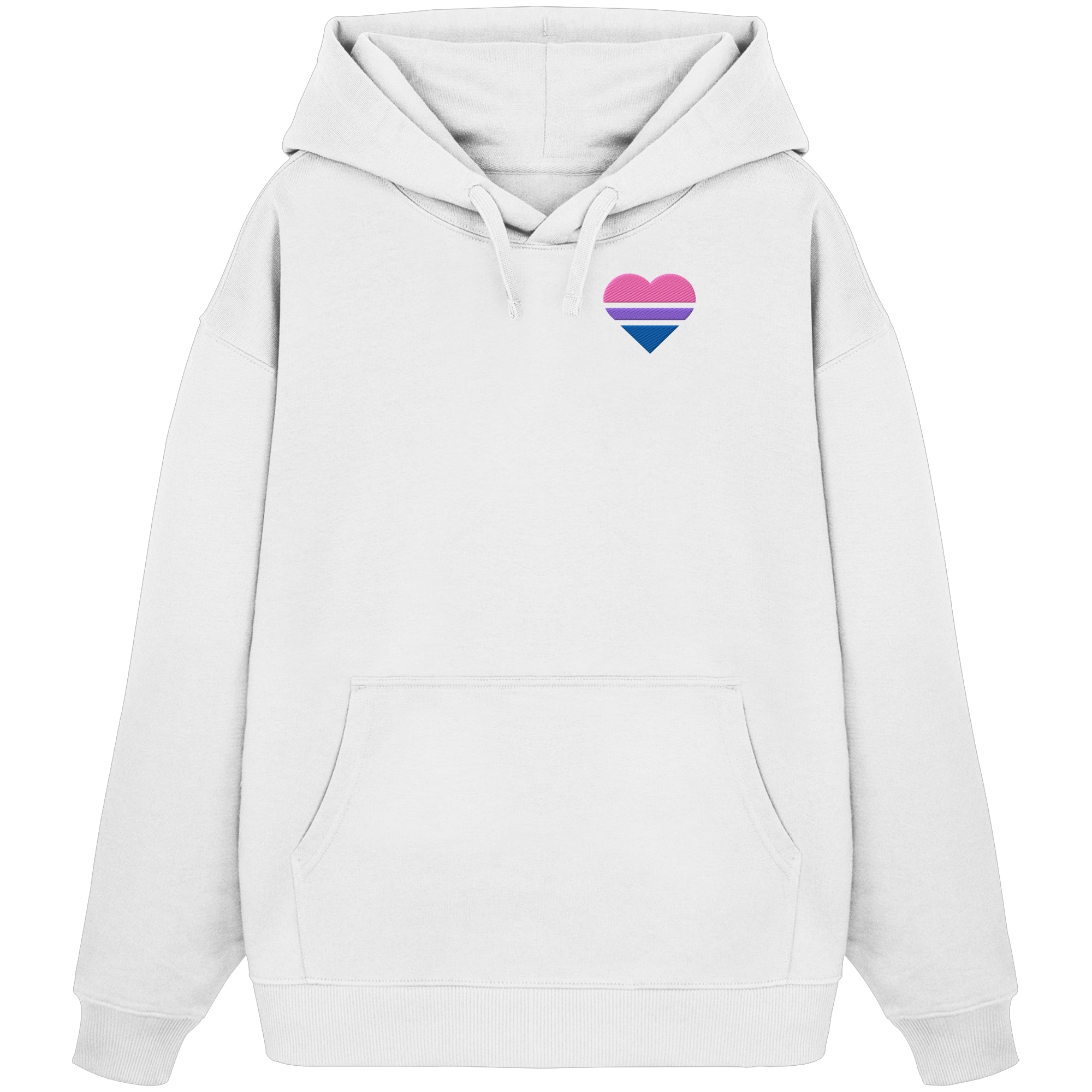 Organic Oversize Hoodie - Bisexual Flag Herz Stick