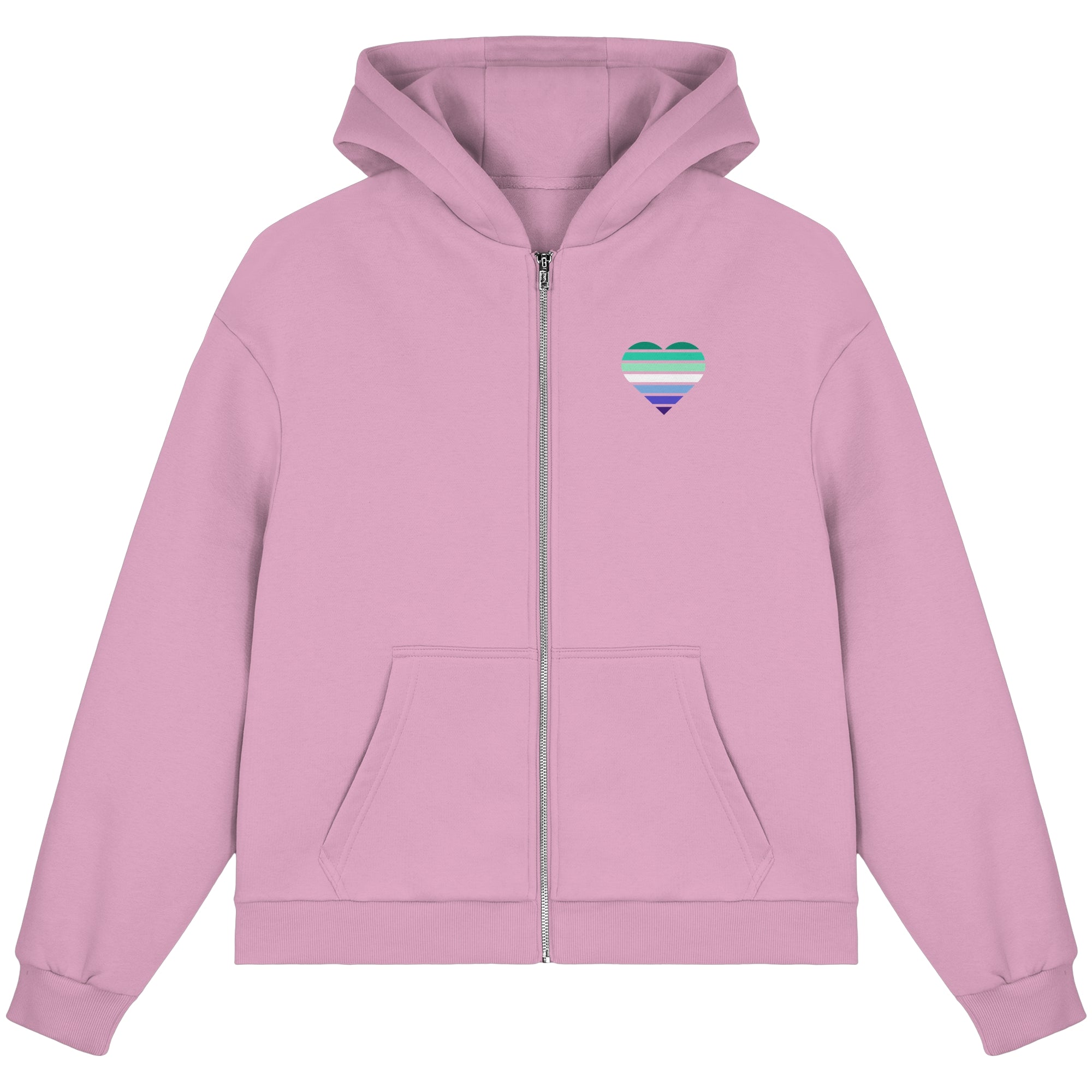 Fluffy Boxcut Zipper - Gay Flag Herz Print