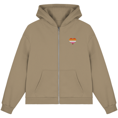 Fluffy Boxcut Zipper mit Herz Stick - Lesbian