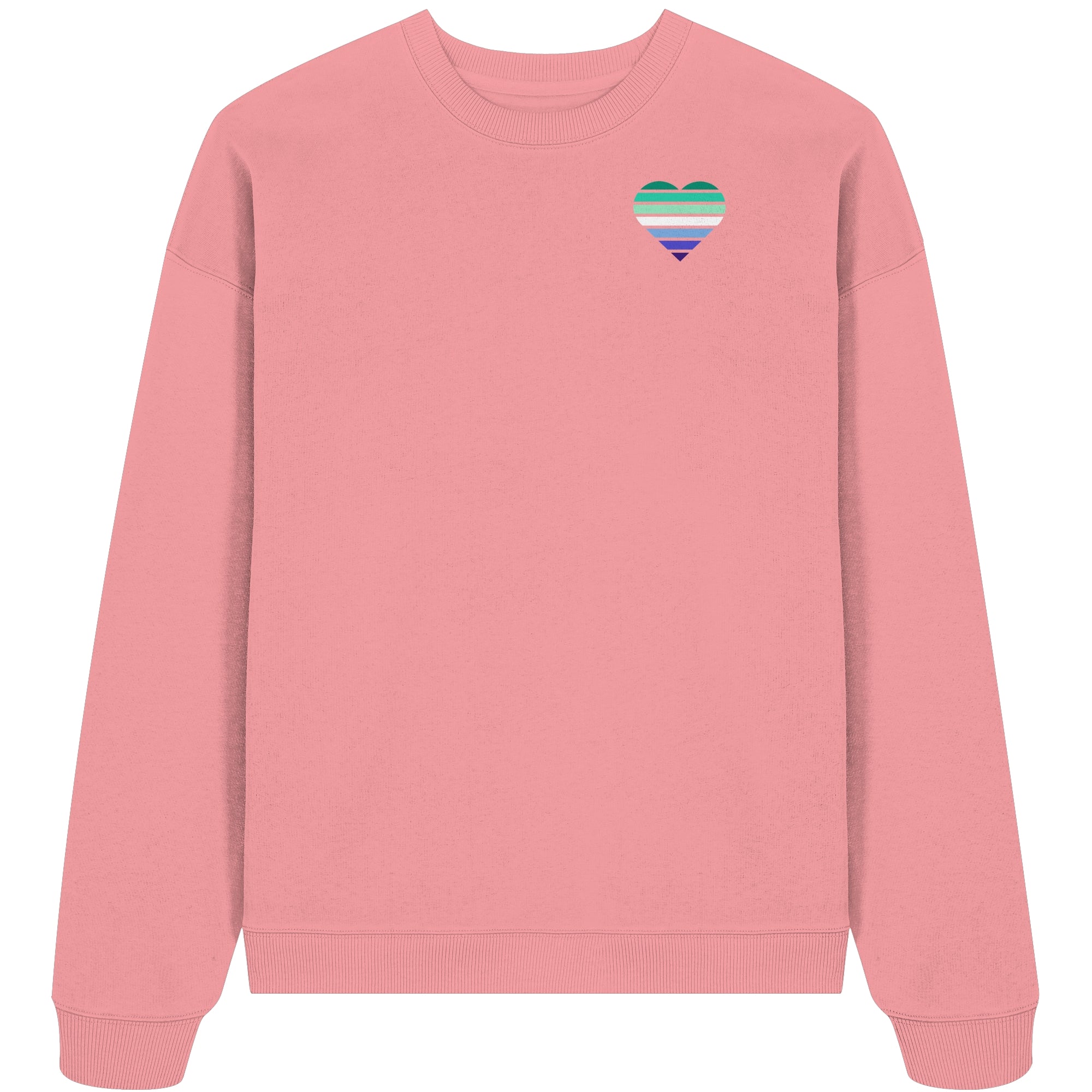Organic Oversize Sweatshirt - Gay Flag Herz Print
